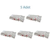 Cod-Ex Dar Yedek Islak Mop Paspas Ucu Başlığı Püskül -17 Cm. -Pamuklu - 450 Gram. -Beyaz - 5 Adet