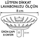 Çöpmak 8 cm Paslanmaz Çelik Lavabo Evye Gider Süzgeci Sifon Uyumlu Dayanıklı Filtre