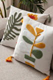 2'li Comfort Punch Desenli Kırlent Kare Dekoratif Bohem Nakışlı Koltuk Yastık Kılıfı panç 45x45