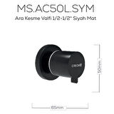 Creavit Aç Kapa Ara Kesme Valfi 1/2-1/2" Siyah Mat- AC50L.SYM