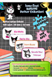 Kuromi Sanrio Etiketi Defter Etiketi Kitap Etiketi Kişiye Özel Suya Dayanıklı İsim Yazılabilien