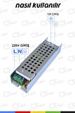 12V 3 Amper 36 Watt Metal Dar Kasa Fansız Adaptör – Sessiz ve Güçlü Güç Kaynağı