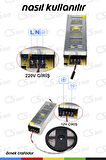 12V 40Amper 480 Watt Metal Dar Kasa Fansız Adaptör – Sessiz ve Güçlü Güç Kaynağı