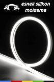 12V İç ve Dış Mekan Beyaz Neon LED Şerit – 5 Metre Esnek Silikon Neon  (1 cm’de Bir Kesilebilir)