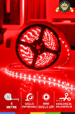 12V İç Mekan M/60 5050 Kırmızı LED Şerit – 5 Metre, Kesilebilir ve Eklenebilir