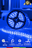 12V İç Mekan M/60 5050 Mavi LED Şerit – 5 Metre, Kesilebilir ve Eklenebilir