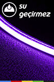 12V İç ve Dış Mekan Mor Neon LED Şerit – 5 Metre Esnek Silikon Neon  (1 cm’de Bir Kesilebilir)