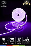 12V İç ve Dış Mekan Mor Neon LED Şerit – 5 Metre Esnek Silikon Neon  (2.5 Cm’de Bir Kesilebilir)