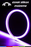 12V İç ve Dış Mekan Mor Neon LED Şerit – 5 Metre Esnek Silikon Neon  (2.5 Cm’de Bir Kesilebilir)