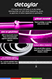 12V İç ve Dış Mekan Pembe Neon LED Şerit – 50 Metre Esnek Silikon Neon  (1 cm’de Bir Kesilebilir)