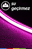 12V İç ve Dış Mekan Pembe Neon LED Şerit – 5 Metre Esnek Silikon Neon  (2.5 Cm’de Bir Kesilebilir)
