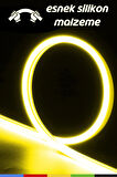 12V İç ve Dış Mekan Sarı Neon LED Şerit – 5 Metre Esnek Silikon Neon  (1 cm’de Bir Kesilebilir)