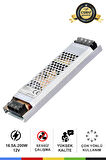 12 Volt 16,5 Amper 200 Watt Ultra Slim Trafo – IP20 Koruma