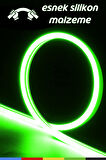 12V İç ve Dış Mekan Yeşil Neon LED Şerit – 5 Metre Esnek Silikon Neon  (2.5 Cm’de Bir Kesilebilir)