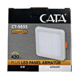 Cata CT-5655 6w Kare Plus Led Panel Armatür Gün Işığı