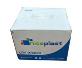 Niceplast Mavi Orta Boy 55x60 Cm. 30 Litre Çöp Torbası Poşeti - 20 Adetlik 50 Rulo- 1000 Adet / Koli