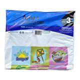 Arma Baskılı Mini Blok Poşet Torba - No : 3 - 30x50 Cm. - Beyaz - 100 Adetlik 10 Paket