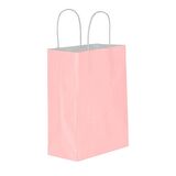 Büküm Saplı Kraft Kağıt Çanta Karton Hediyelik Poşet Torba - Pembe - 18x24 Cm. -25 Adetlik 4 Paket