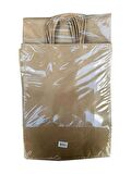 Büküm Saplı Kraft Kağıt Çanta Karton Hediyelik Poşet Torba - Sarı - 18x24 Cm. - 25 Adetlik 2 Paket