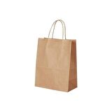 Büküm Saplı Kraft Kağıt Çanta Karton Hediyelik Poşet Torba - Sarı - 18x24 Cm. - 25 Adetlik 2 Paket