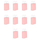 Büküm Saplı Kraft Kağıt Çanta Karton Hediyelik Poşet Torba - Pembe - 18x24 Cm. - 10 Adetlik Paket