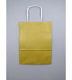 Büküm Saplı Kraft Kağıt Çanta Karton Hediyelik Poşet Torba - Altın Sarı-18x24 Cm. - 5 Adetlik Paket