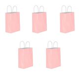 Büküm Saplı Kraft Kağıt Karton Hediyelik Çanta Poşet Torba - Pembe - 25x31 Cm. - 5 Adetlik 1 Paket