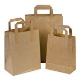 Flat Kraft Kağıt Çanta Karton Hediyelik Poşet Torba - 18x24 Cm. - 10 Adetlik 1 Paket