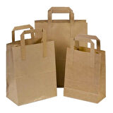 Flat Kraft Kağıt Çanta Karton Hediyelik Poşet Torba - 27x16x29 Cm. - 10 Adetlik 1 Paket
