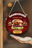 Hamburger Dükkanı Için Duvar, Kapı, Çift Taraflı Askılı Pano Karşılama Tabelası, Restoran Süs Dekor