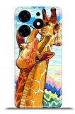 Tecno Spark 10 Pro Esnek Silikon Kamera Koruma 4k Desenli Özel Tasarım - Giraffe Body