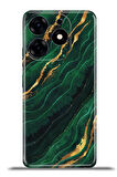Tecno Spark 10 Pro Esnek Silikon Kamera Koruma 4k Desenli Özel Tasarım - Zümrüt mermer
