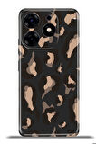 Tecno Spark 10 Pro Esnek Silikon Kamera Koruma 4k Desenli Özel Tasarım - Kahverengi Leopar