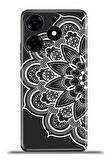 Tecno Spark 10 Pro Esnek Silikon Kamera Koruma 4k Desenli Özel Tasarım - Beyaz Mandala