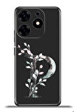 Tecno Spark 10 Pro Esnek Silikon Kamera Koruma Kişiye Özel Harfler Flora - P Harfi