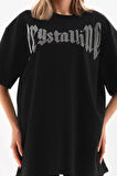 civetta Unisex Taş Desenli Oversize T-Shirt - Beyaz