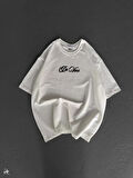civetta Unisex Baskılı Oversize T-Shirt - Beyaz