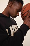 DeFactoFit NBA Los Angeles Lakers Oversize Geniş Kalıp Kapüşonlu Skuba Dalgıç Kumaş Sweatshirt D6709AX25SPBK82