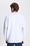 Erkek Kar Melanj Standart Fit Normal Kesim Içi Polarlı 3 Iplik Bisiklet Yaka Sweatshirt