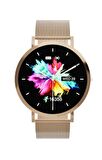 Fro LW43 Gold  Kasa 43 mm Gold Çelik Hasır Kordon Akıllı Saat