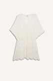 DeFacto V Yaka Baskılı Beyaz Kimono-Fall in Love B8161AX24SMWT16