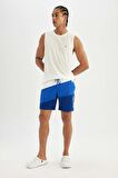 DeFactoFit Regular Fit Baskılı Esnek Dokulu Sporcu Kısa Boy Deniz Şortu B5997AX24HSBE104