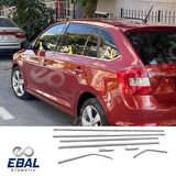 Skoda Rapid Spaceback Krom Cam Çıtası 8 prç.2013 ve üzeri P.Çelik