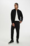 DeFactoFit Slim Fit Dar Kesim Kapüşonlu Skuba Dalgıç Kumaş Fermuarlı Sporcu Sweatshirt A6956AX24AUBK81