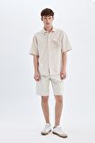 DeFacto Relax Fit Yazlık Polo Yaka Pamuklu Kısa Kollu Cepli Gömlek C7556AX24SMBG750