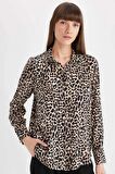 DeFacto Regular Fit Leopar Desenli Uzun Kollu Gömlek I8266AZ24AUBG320