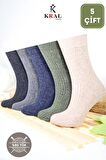 Kışlık Yün Erkek Çorap Lambswool 5'li Paket
