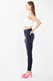 Kadın Koyu Lacivert Süper Skinny Fit Jean Pantolon