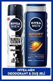 Nivea MEN Erkek Sprey Deodorant Black&White Invisible Original ve MEN Sport Erkek Duş Jeli 500ml