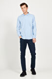 Slim Fit Dar Kesim Düğmeli Yaka Flanel Oduncu Gömlek